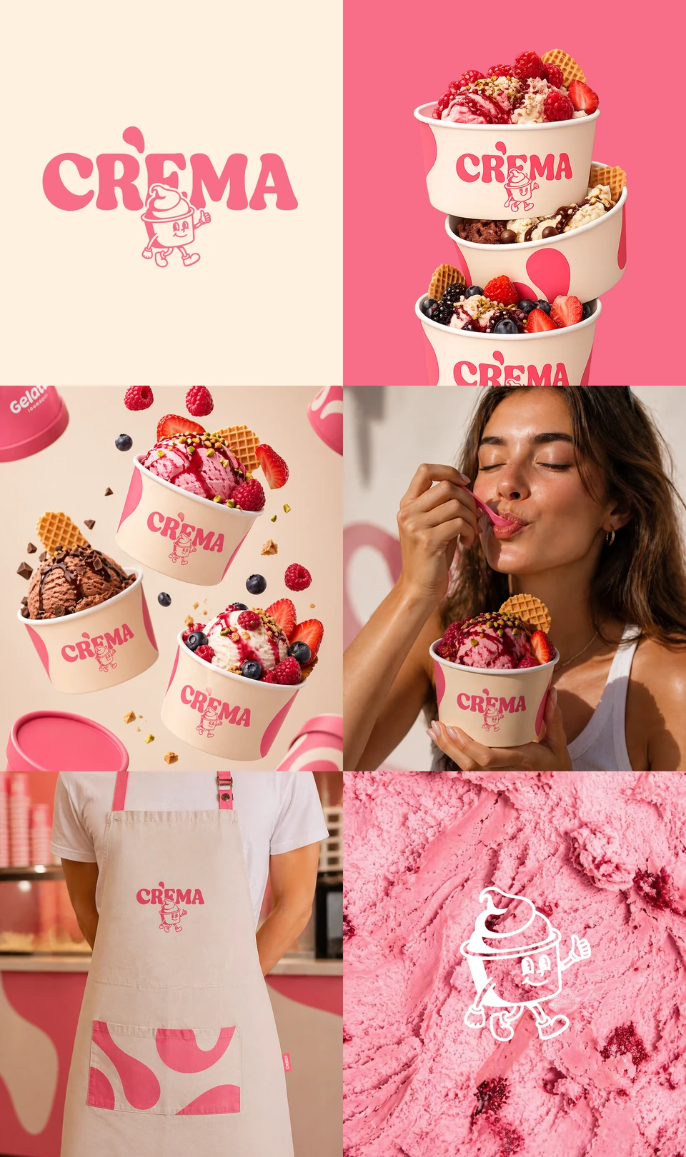 CREMA — фирменный стиль и упаковка мороженого