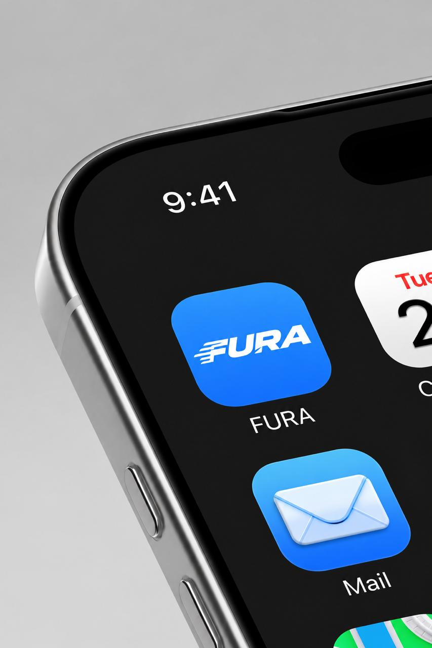 FURA — фирменная иконка мобильного приложения на экране iPhone